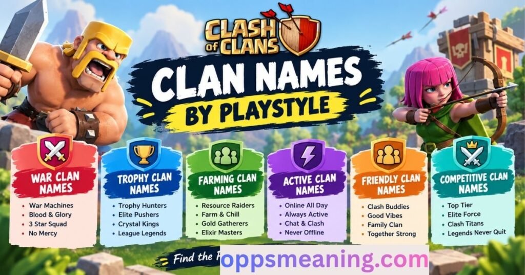 Clash of Clans Clan Names by Playstyle