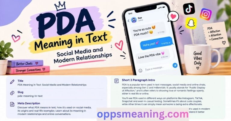 PDA Meaning in Text