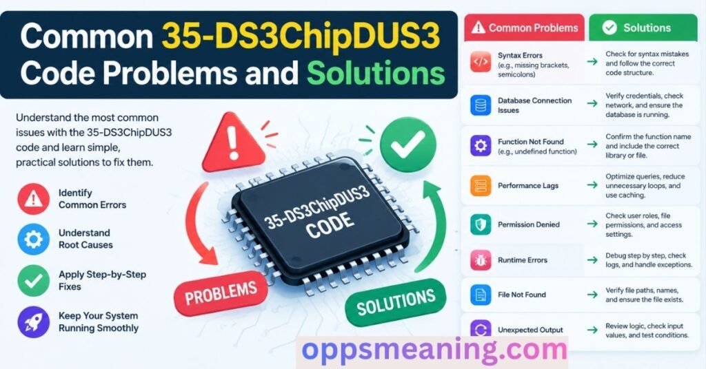 Common 35-DS3ChipDUS3 Code Problems and Solutions