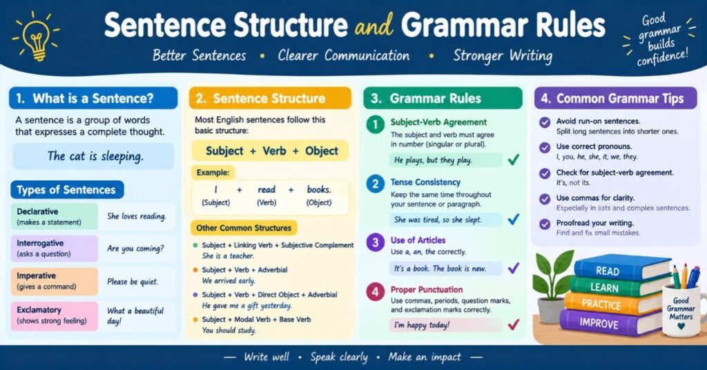 Sentence Structure and Grammar Rules
